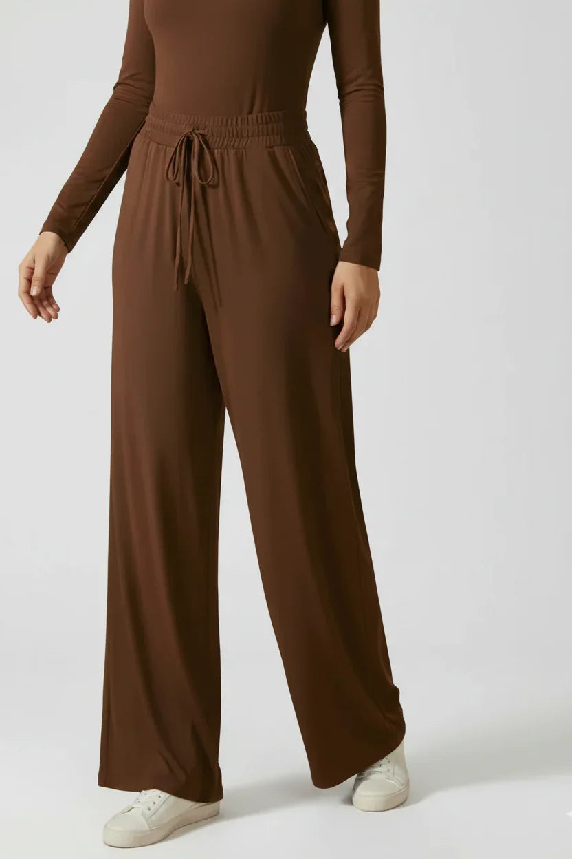Mira AirFlex Ultra Wide Leg Pant - Cocoa - ZAHRA'S BEST