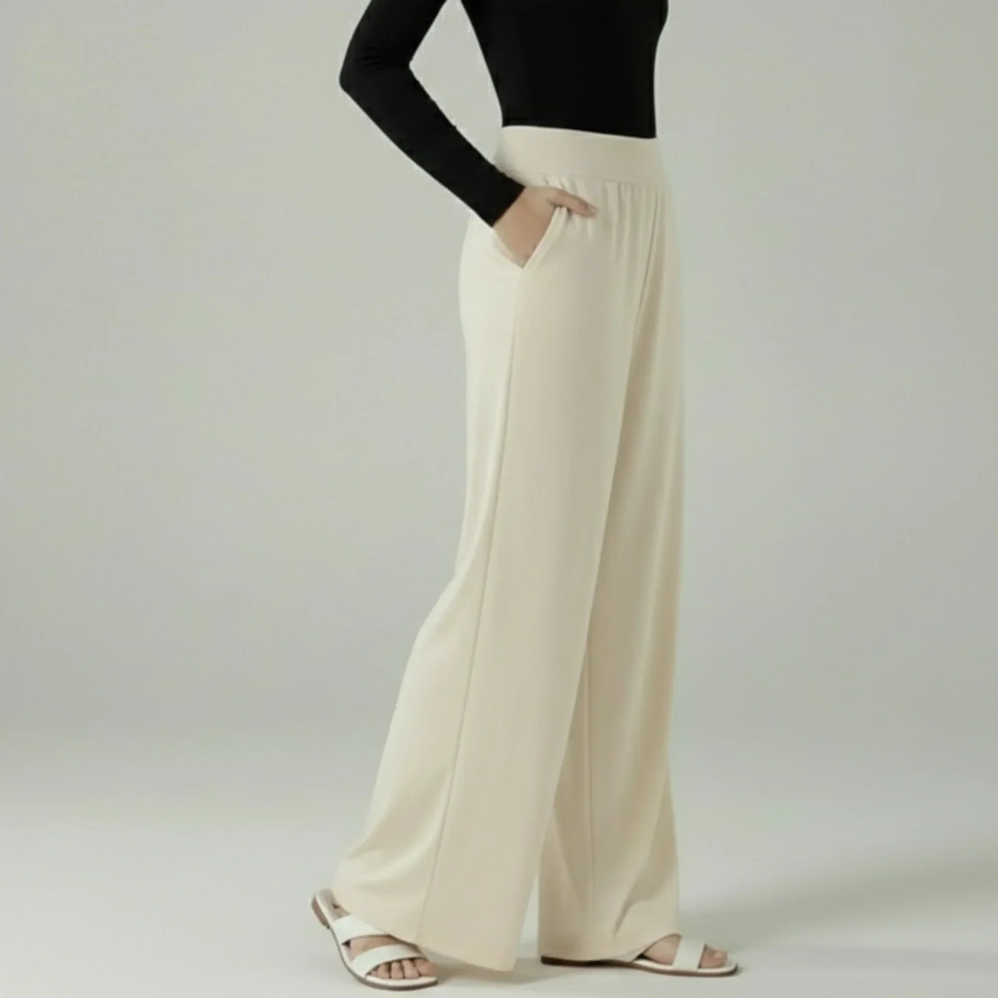 Mira AirFlex Ultra Wide Leg Pant - Cloud - ZAHRA'S BEST