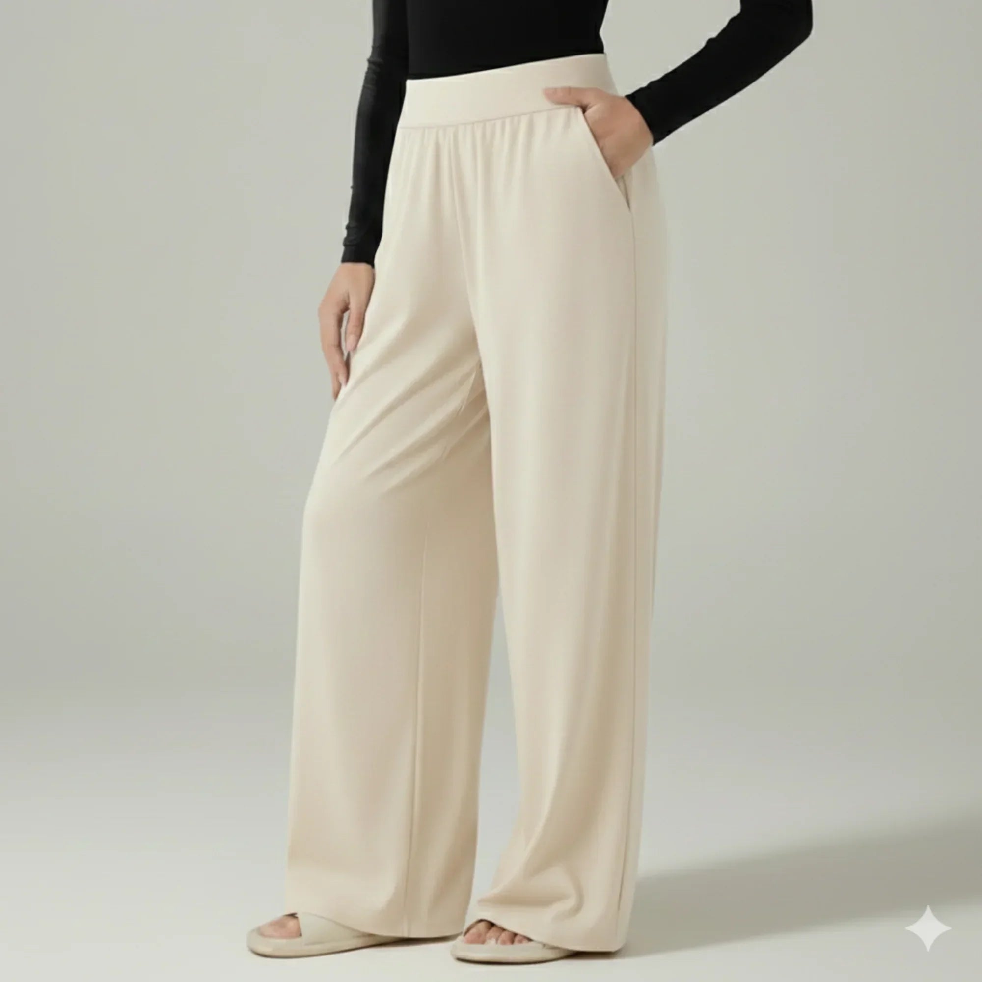 Mira AirFlex Ultra Wide Leg Pant - Cloud - ZAHRA'S BEST
