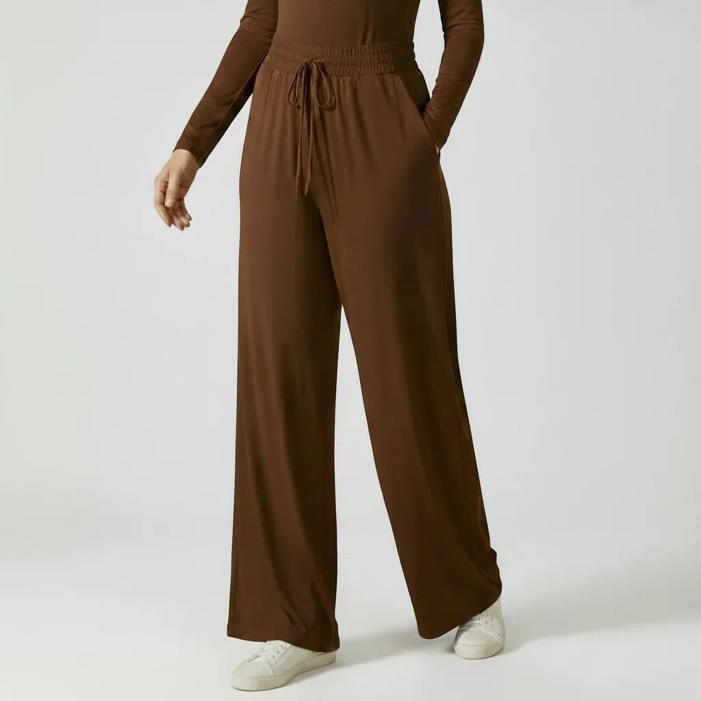 Mira AirFlex Ultra Wide Leg Pant - Cocoa - ZAHRA'S BEST