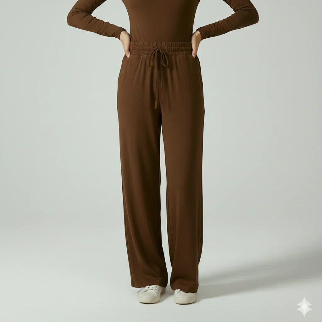 Mira AirFlex Ultra Wide Leg Pant - Cocoa - ZAHRA'S BEST