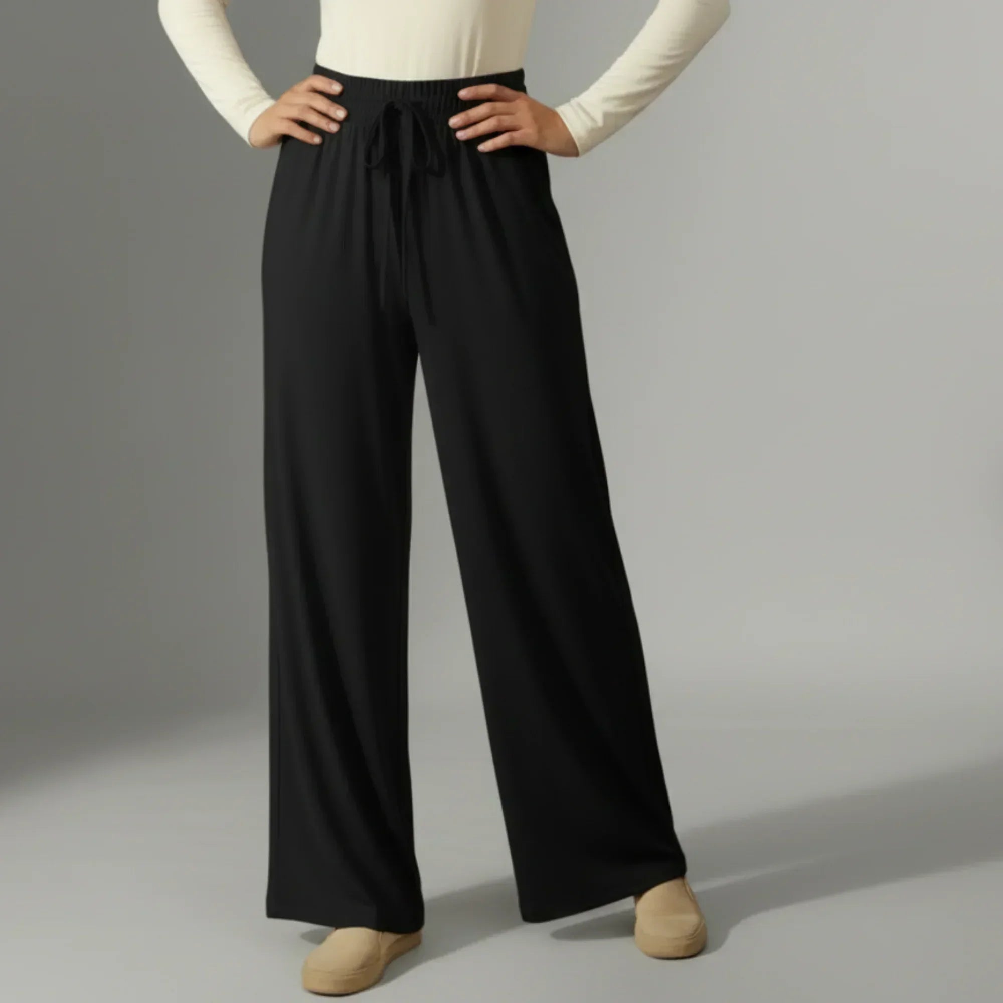 Mira AirFlex Ultra Wide Leg Pant - Onyx - ZAHRA'S BEST