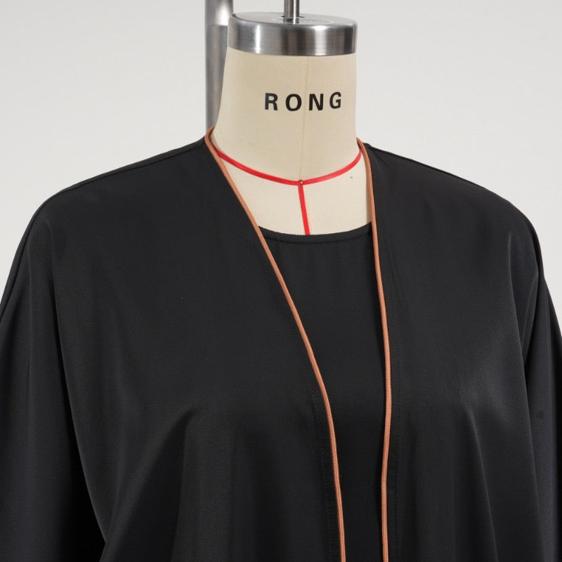 *His and Her Harmony:  DUBAI ALIA ABAYA in Pistachio Olive OR  Sahara Sunset & AMIR THOBE in Stone Olive