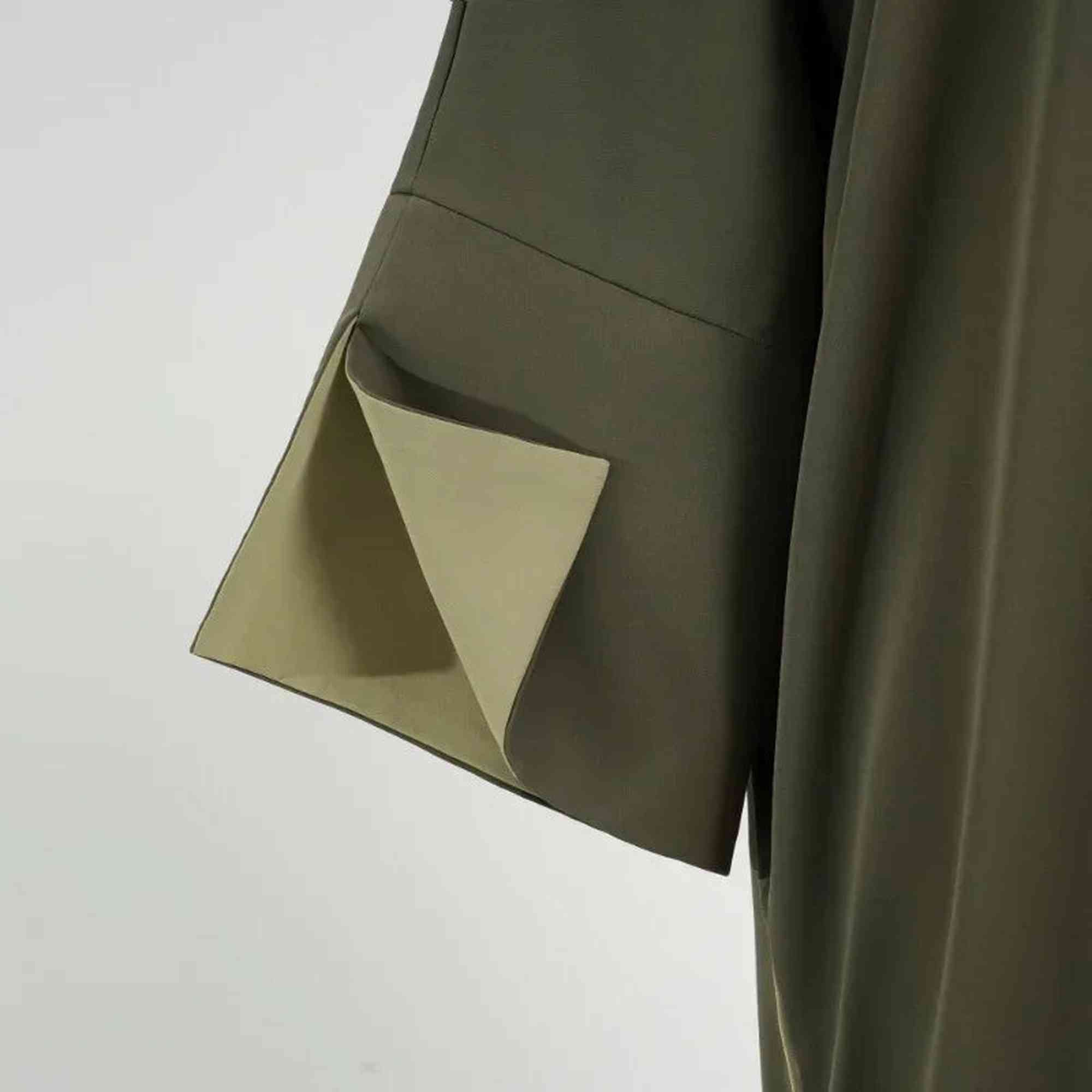 Olive green modest wear sleeve with unique folded cuff detail, Zahra's Best fashion