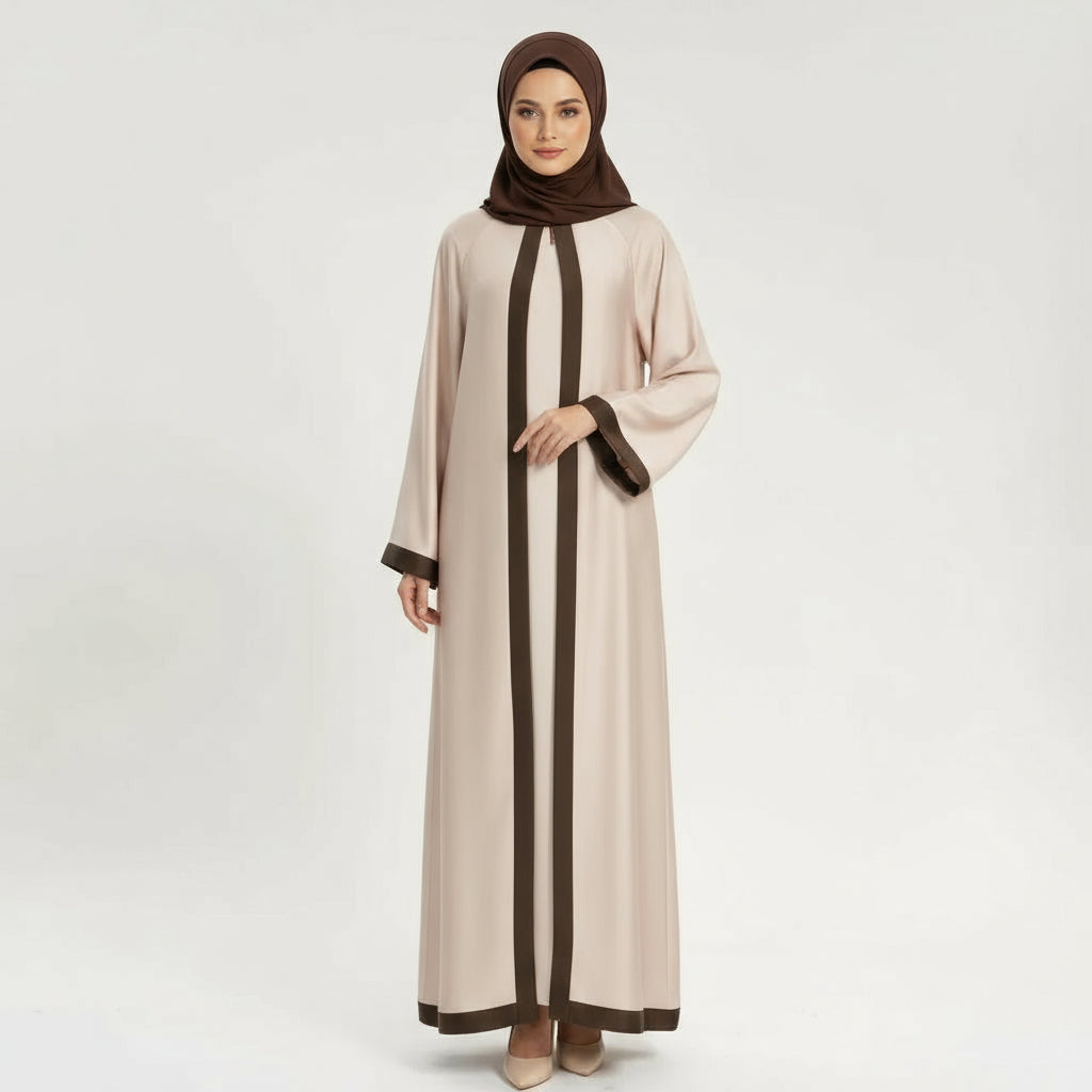 AL-ZAHRA Abaya Set | Deep Mocha