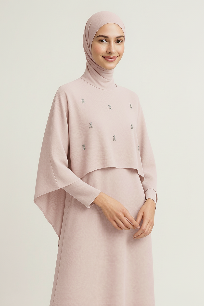 ZahrasBest Jamela Abaya — Classic Cut | Barely Blush