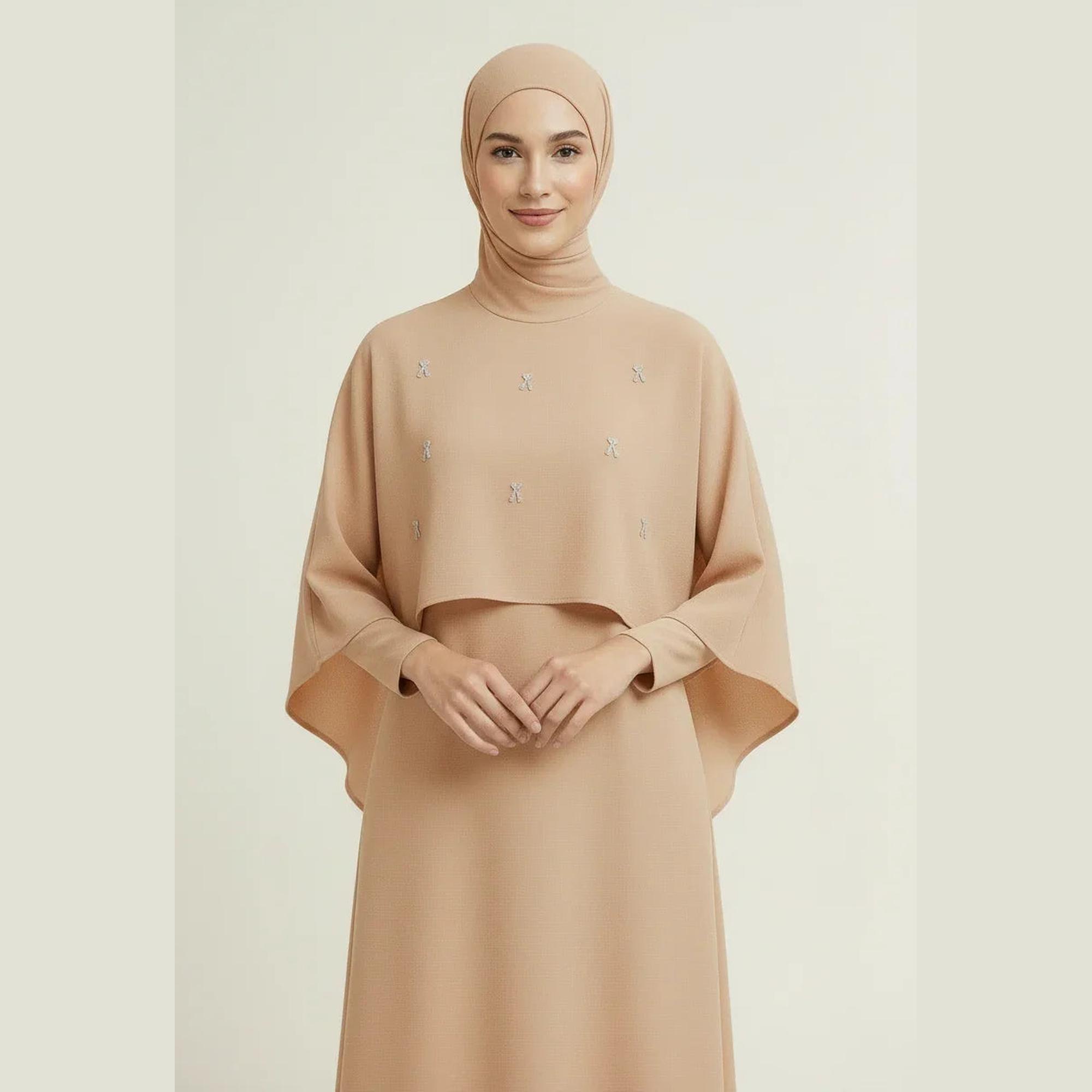 Zahras Best Jamela Abaya 2 Piece Set Golden Dune