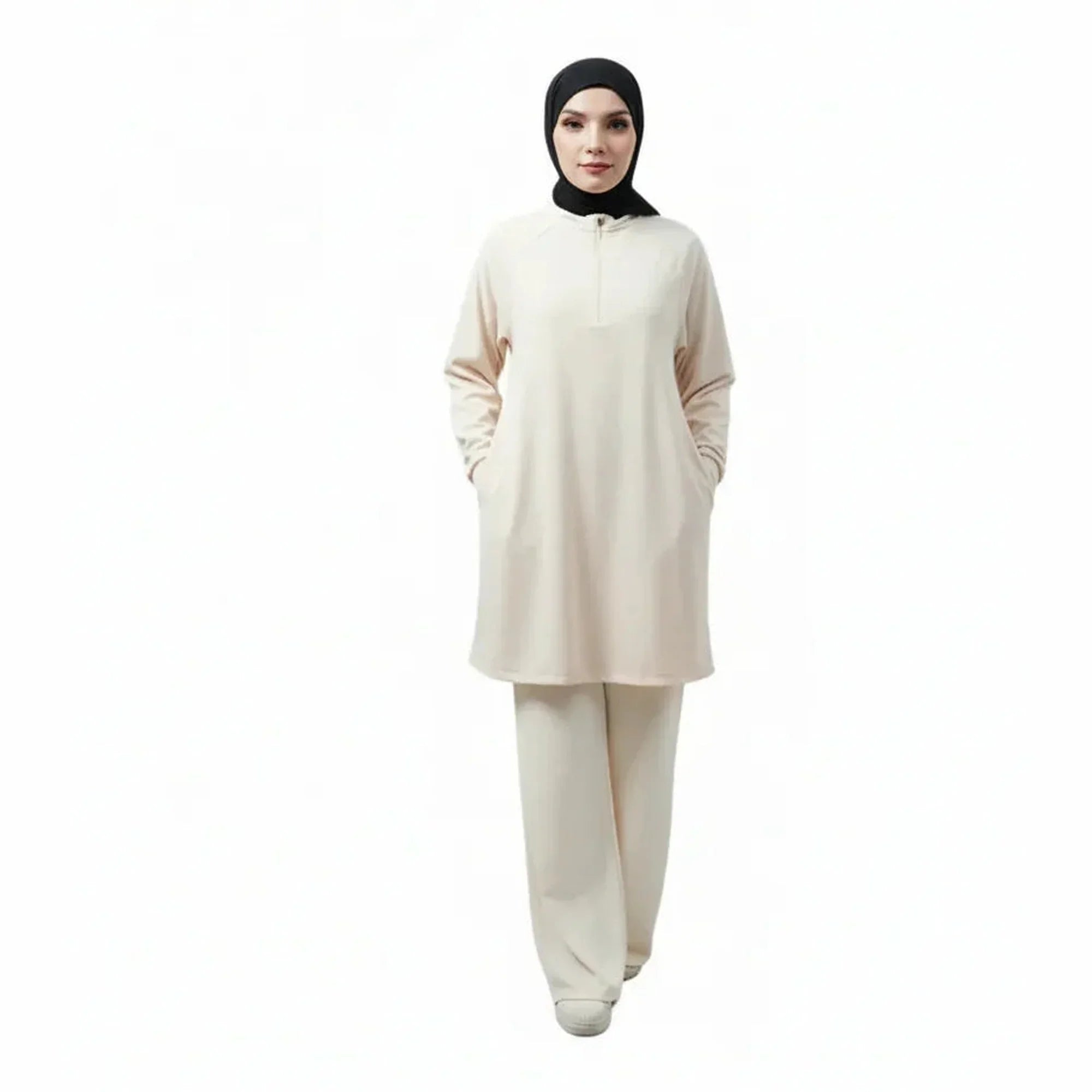 Mira AirFlex Set (Top & Wide Leg Pant) - Cloud - ZAHRA'S BEST