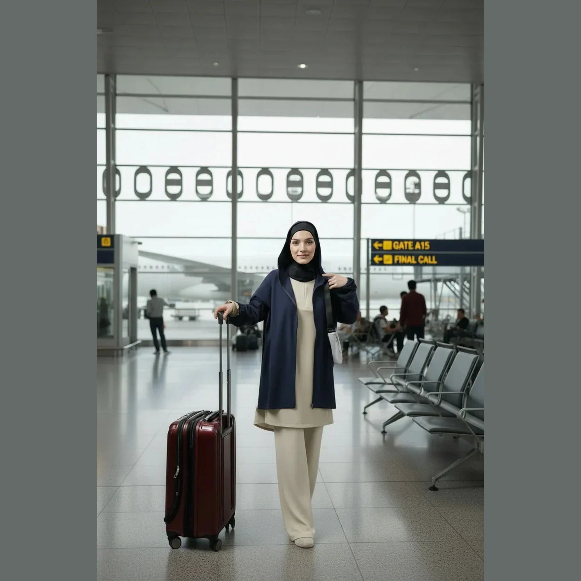 Mira AirFlex Set (Top & Wide Leg Pant) - Cloud - ZAHRA'S BEST