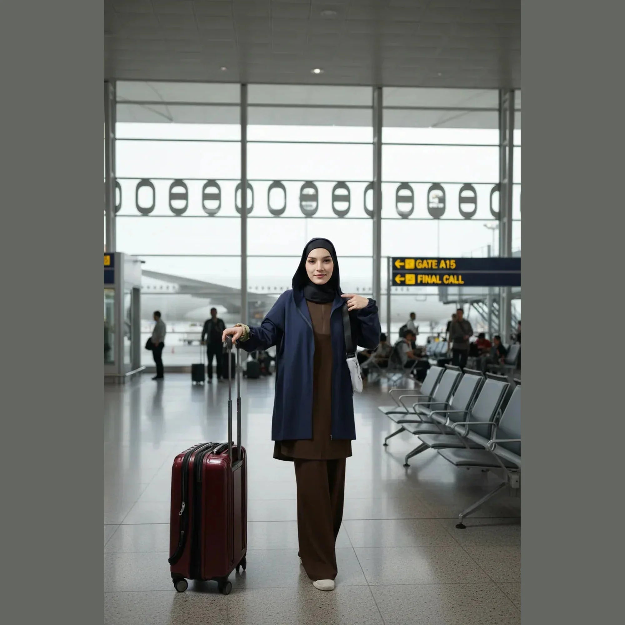 Mira AirFlex Set (Top & Wide Leg Pant) - Cocoa - ZAHRA'S BEST