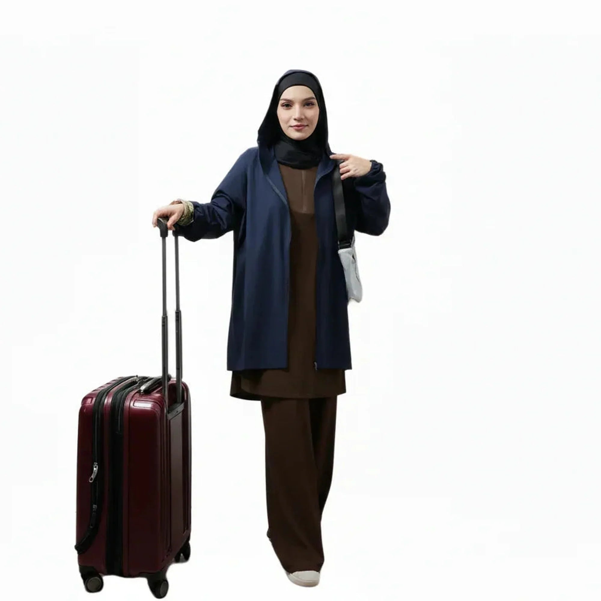 Mira AirFlex Set (Top & Wide Leg Pant) - Cocoa - ZAHRA'S BEST