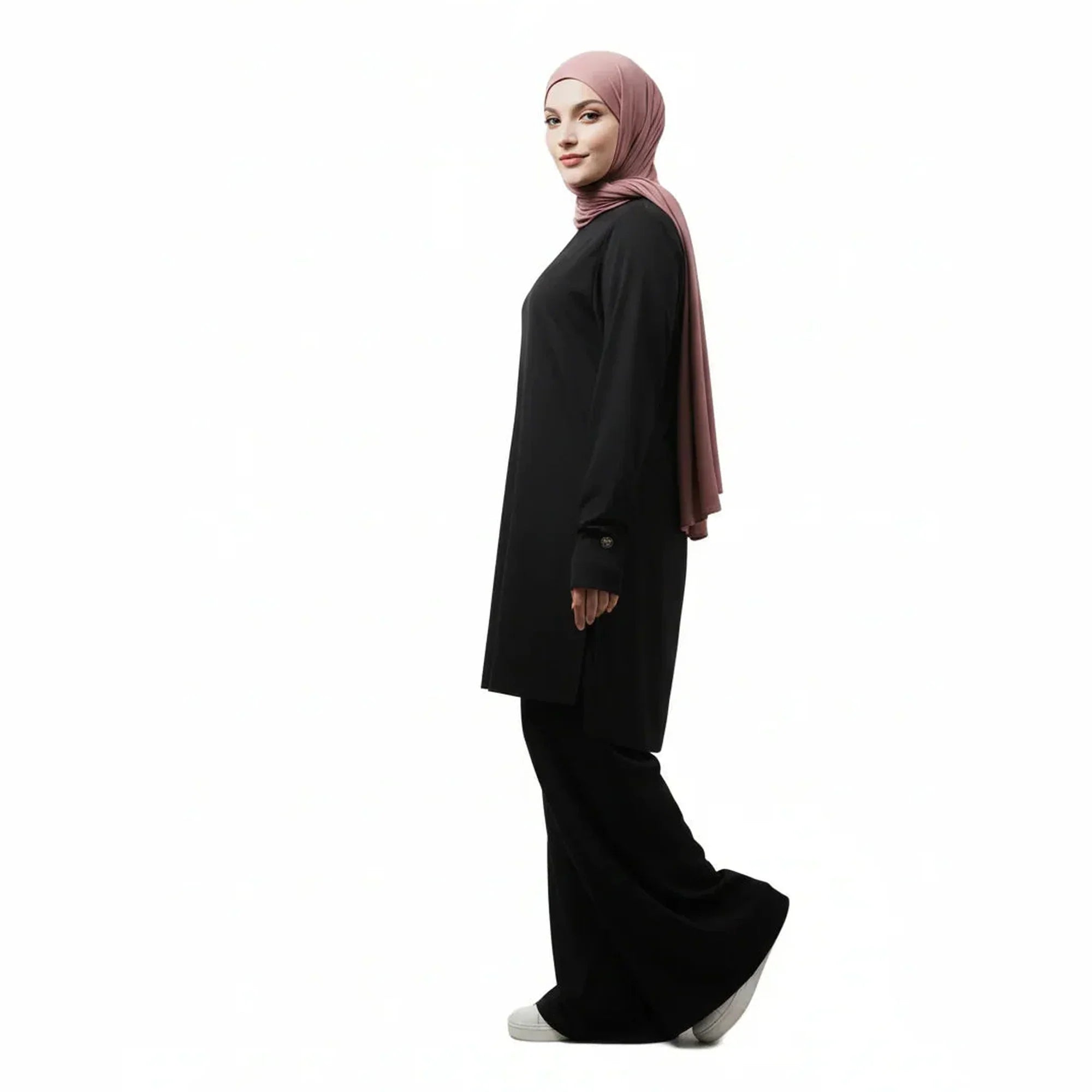 Mira AirFlex Set (Top & Wide Leg Pant) - Onyx - ZAHRA'S BEST