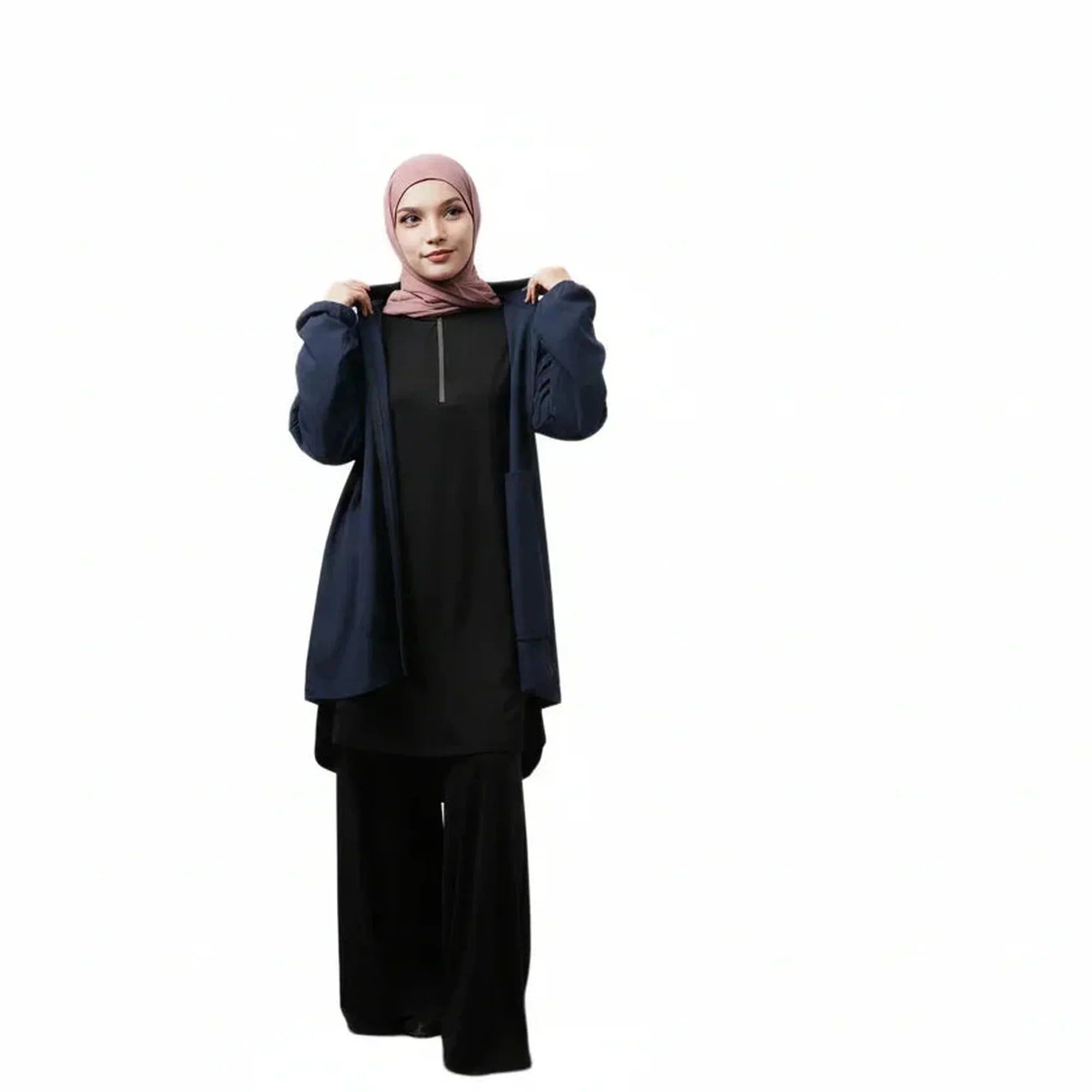 Mira AirFlex Set (Top & Wide Leg Pant) - Onyx - Stylish Activewear ZAHRA'S BEST