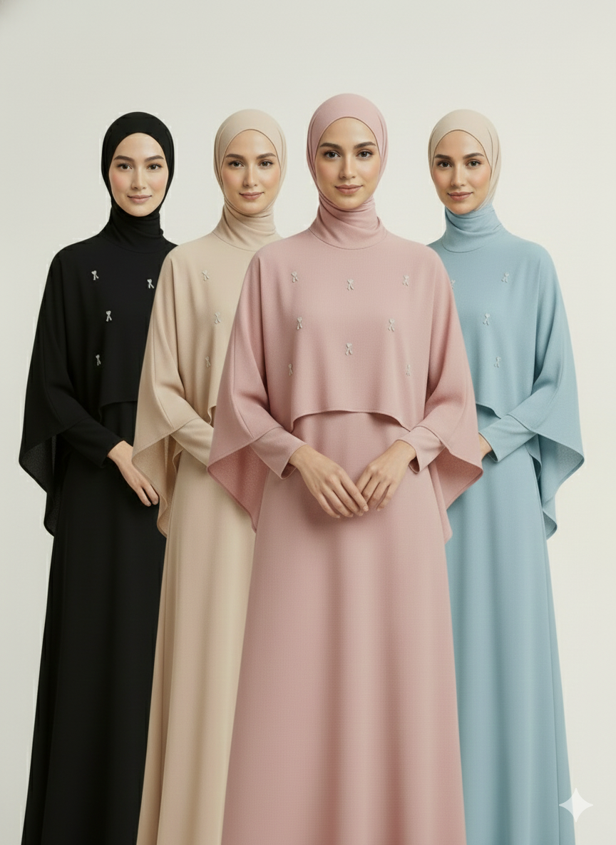 ZahrasBest Jamela Abaya — Classic Cut | Barely Blush
