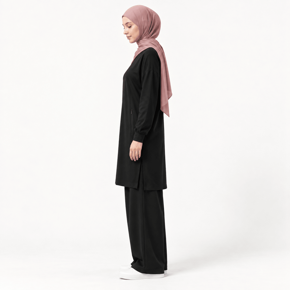 Mira AirFlex Set (Top & Wide Leg Pant) - Onyx - ZAHRA'S BEST