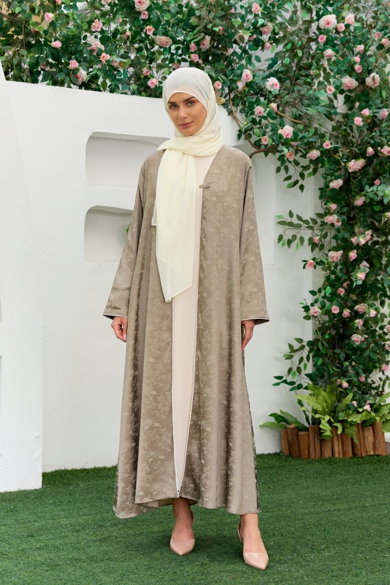 Naseem Zaitoun — Stone Olive Open Abaya - ZAHRA'S BEST