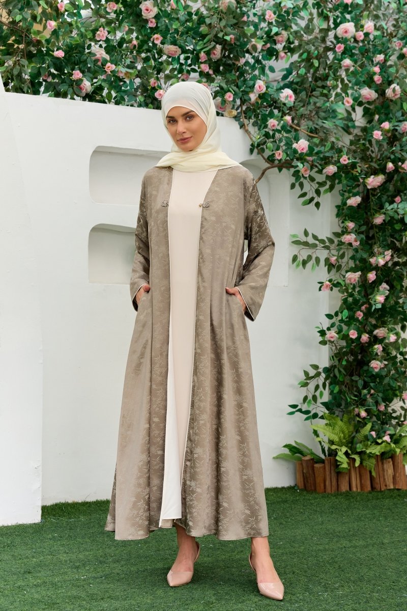 Naseem Zaitoun — Stone Olive Open Abaya - ZAHRA'S BEST