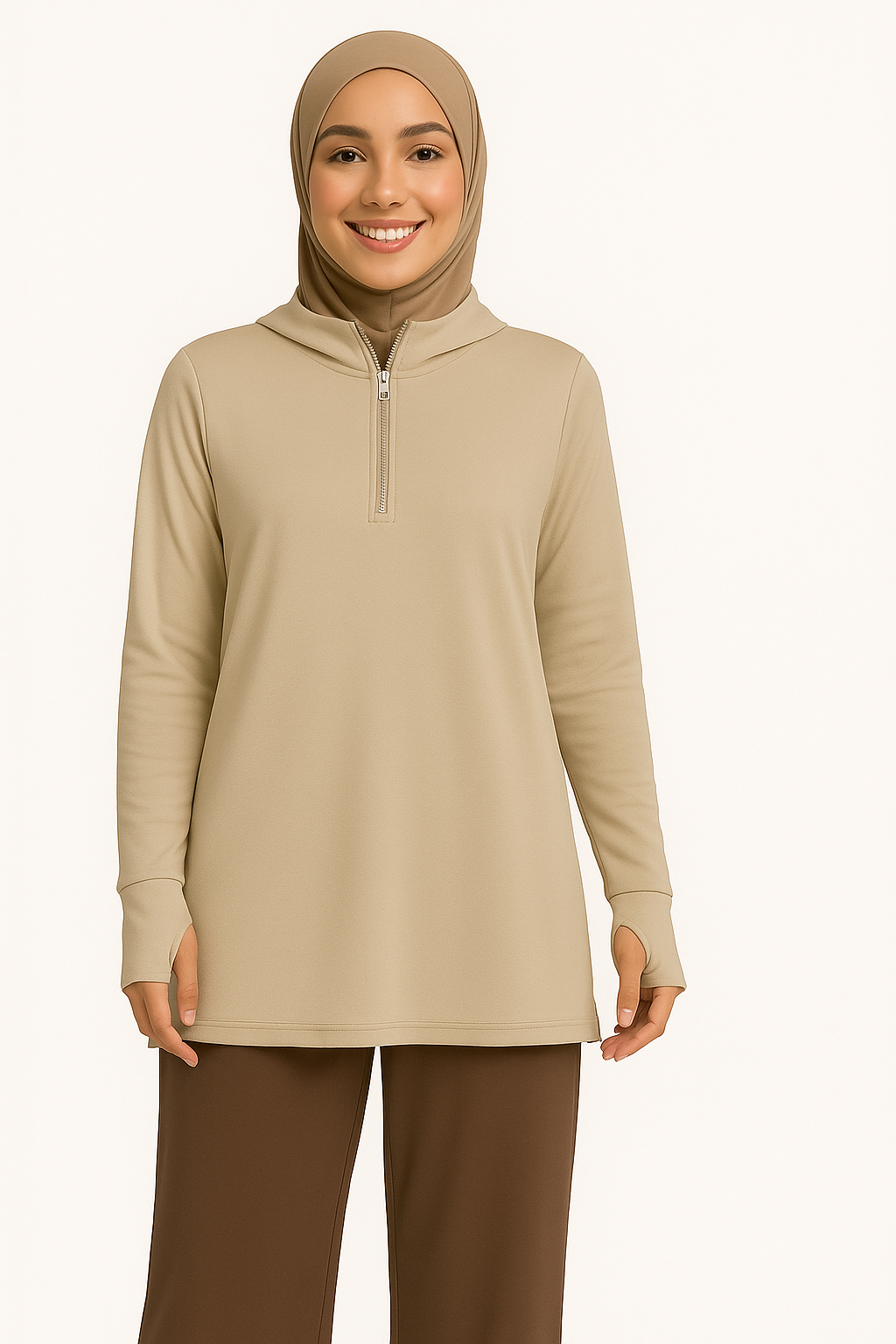 ZAHRAS BEST  MIRA AIRFlex Performance Top  – Sand Veil - Lite Khaki