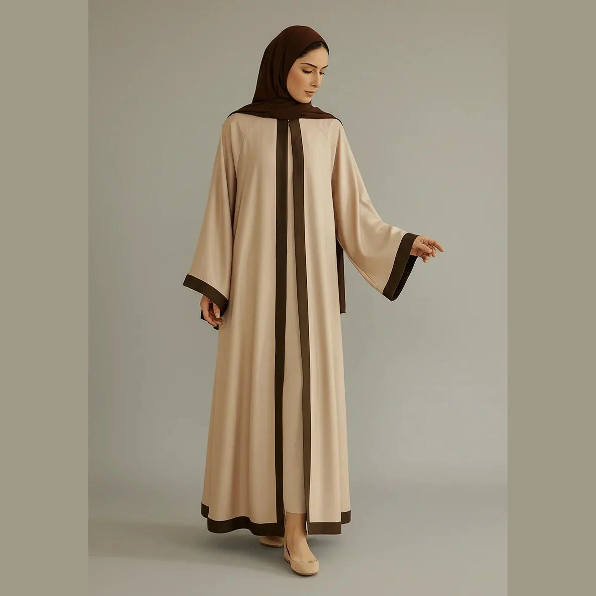 Al - Zahra Satin Set Jasmine/Mocha - ZAHRA'S BEST