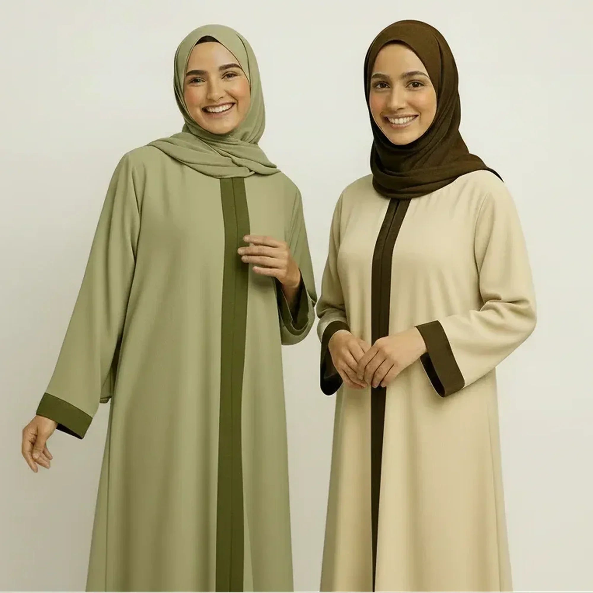Al - Zahra Satin 2 Piece Set Sage/Olive - ZAHRA'S BEST