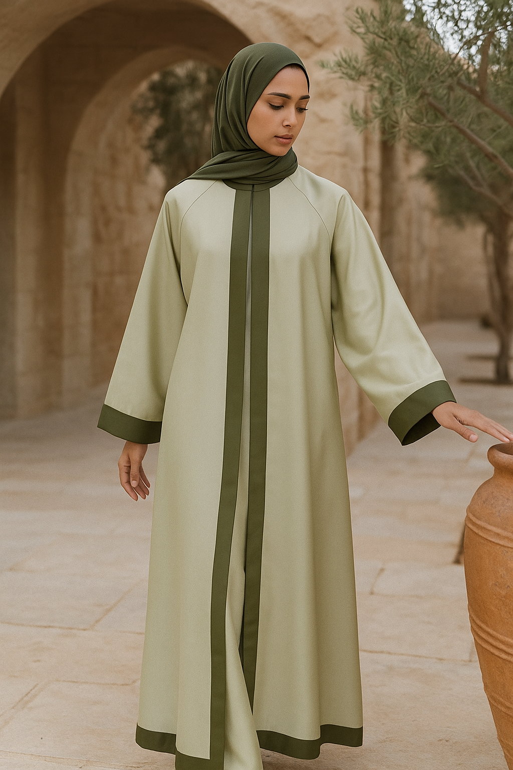AL-ZAHRA 2 pc.        DESERT SAGE/OLIVE MIST