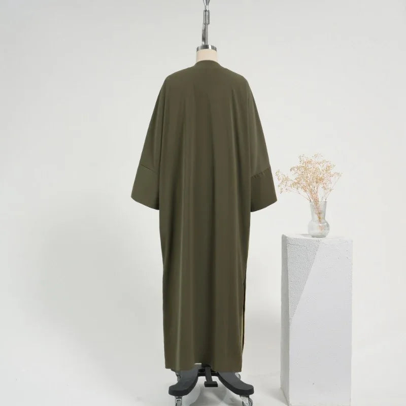 *His and Her Harmony:  DUBAI ALIA ABAYA in Pistachio Olive OR  Sahara Sunset & AMIR THOBE in Stone Olive