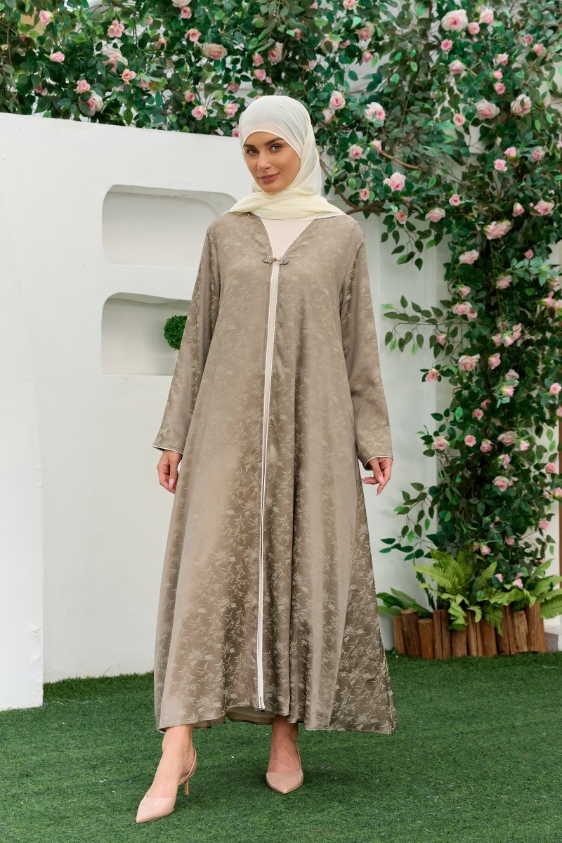 Naseem Zaitoun — Stone Olive Open Abaya - ZAHRA'S BEST
