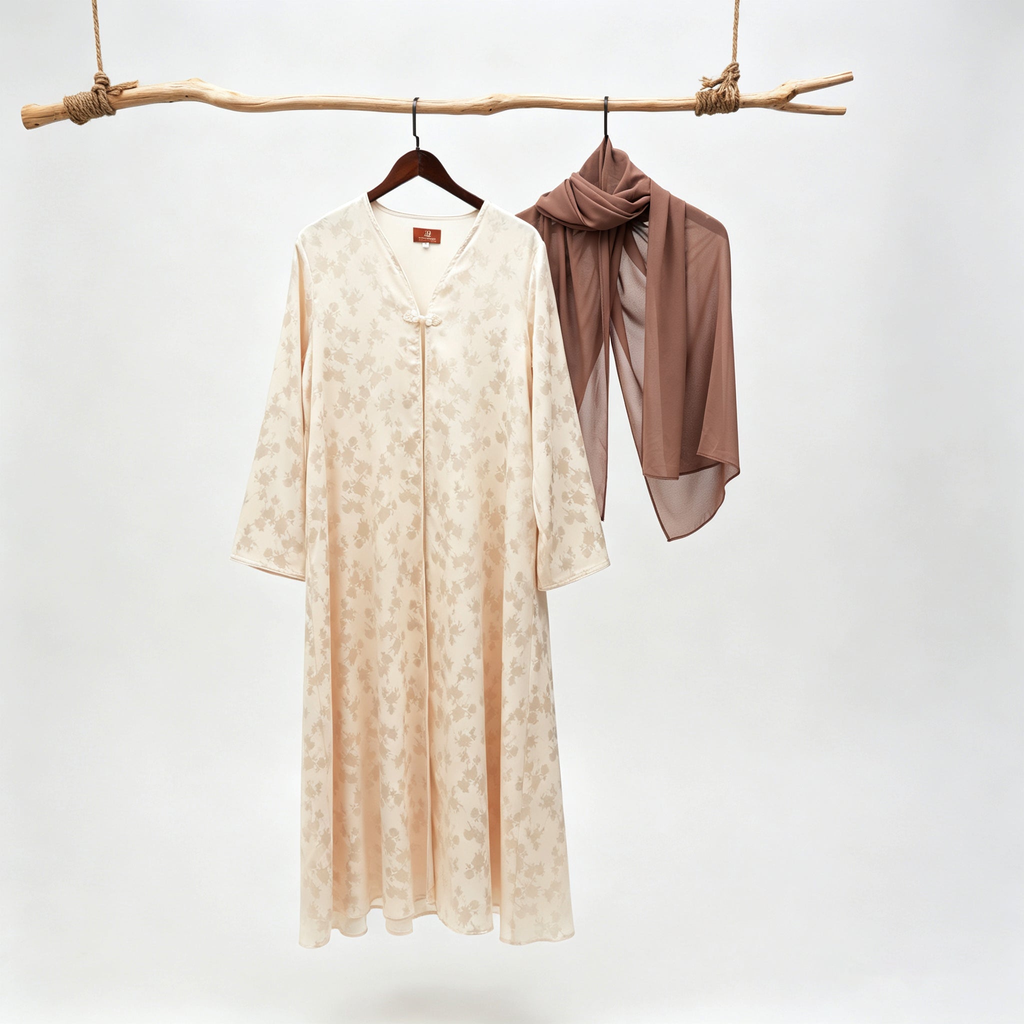Naseem Lulu — Ivory Pearl Open Abaya