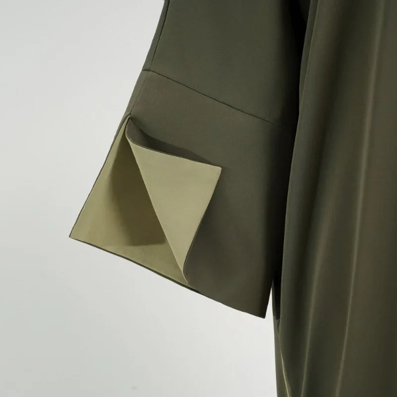 *His and Her Harmony:  DUBAI ALIA ABAYA in Pistachio Olive OR  Sahara Sunset & AMIR THOBE in Stone Olive