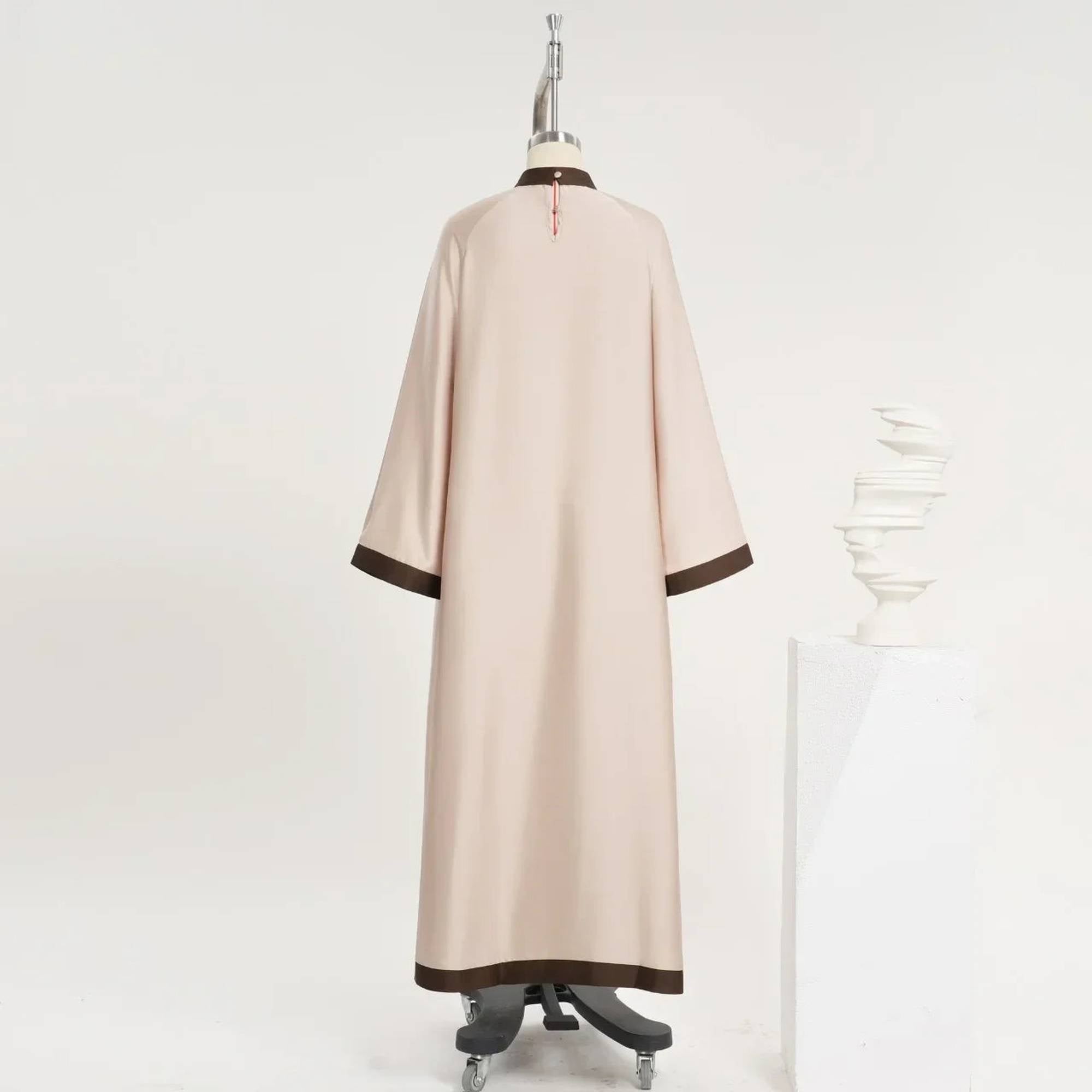 ZAHRASBEST AL-ZAHRA  2 PIECE SATEEN SET - Jasmine/Deep Mocha