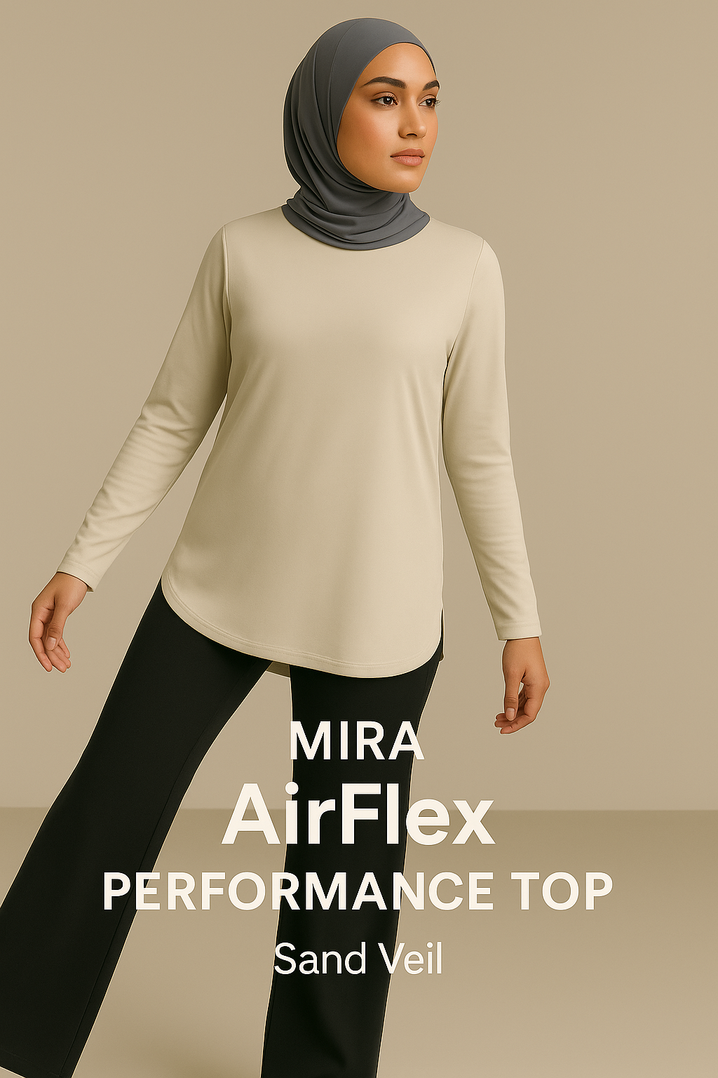 *MIRA AirFlex Performance Top - High Mock Neck in Color Onyx (Black)