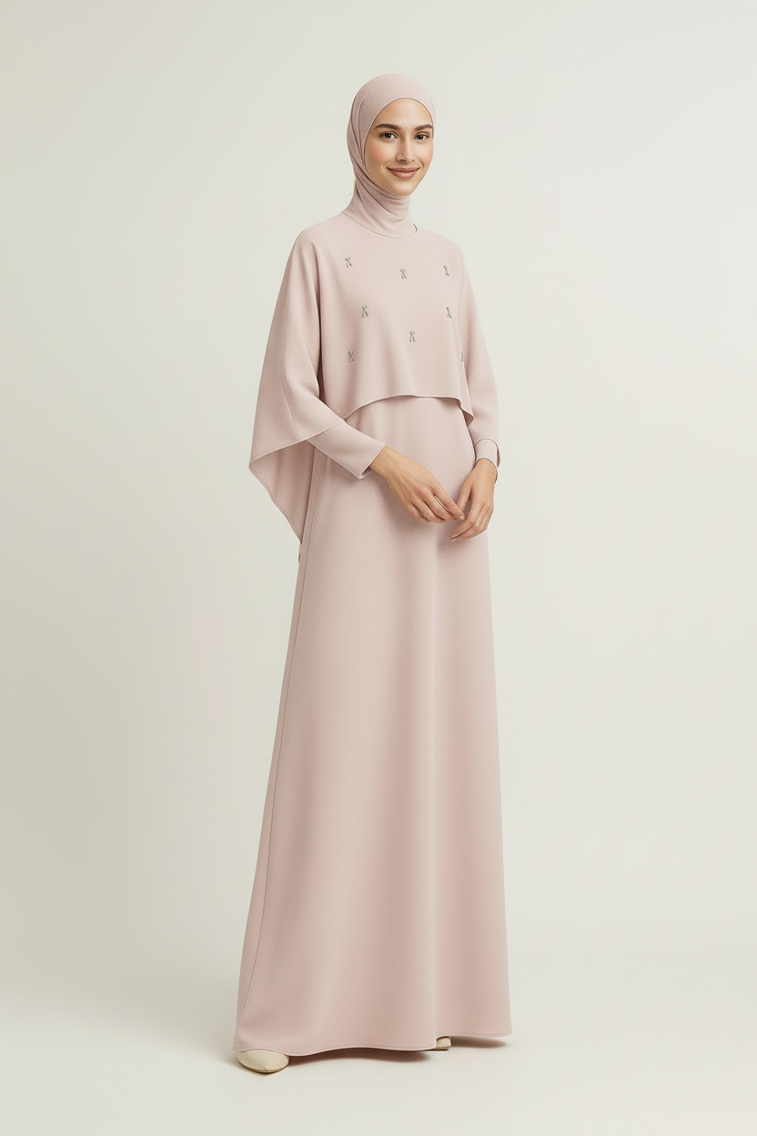 ZahrasBest Jamela Abaya — Classic Cut | Barely Blush