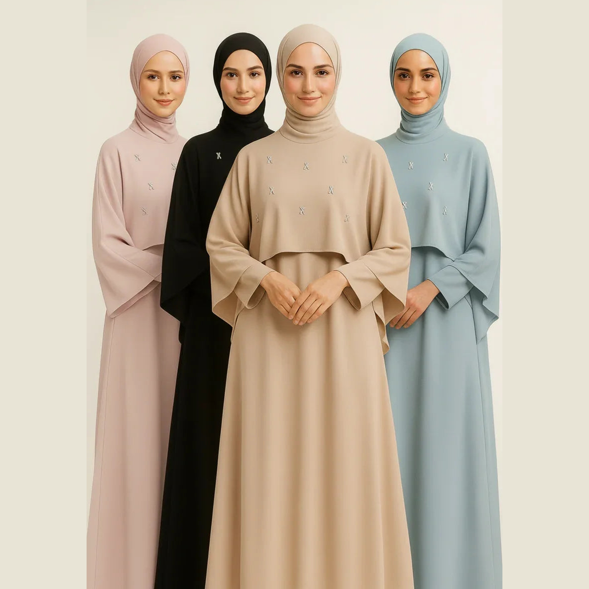 Zahras Best Jamela Abaya 2 Piece Set Golden Dune