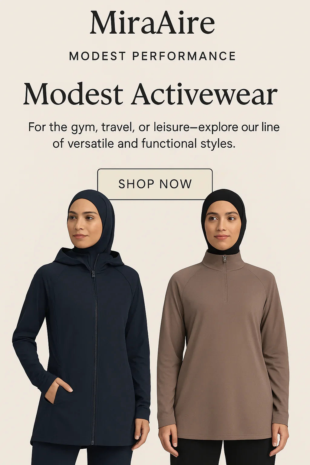 MIRA AirFlex Performance Top - High Mock Neck in Color: Sand Veil  (Lt. Khaki/Tan), Onyx, Mocha