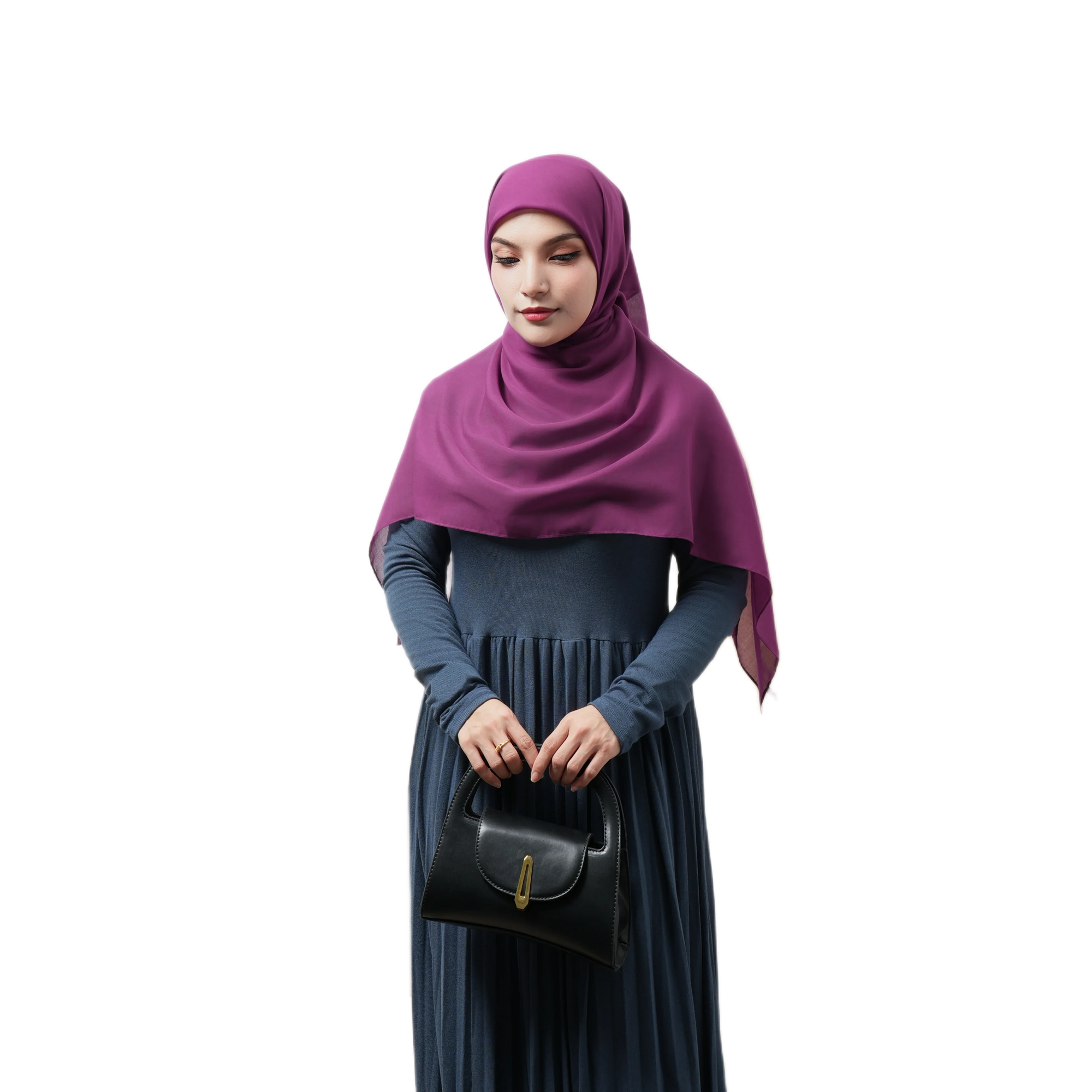 SELMA FULL LENGTH KNIT TWILIGHT BLUE PLEATED DRESS