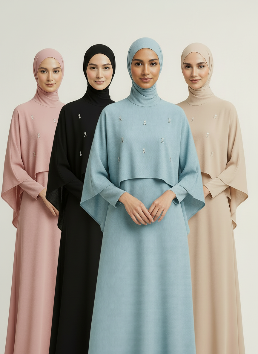 ZahrasBest Jamela Abaya — Classic Cut | Sky Dream