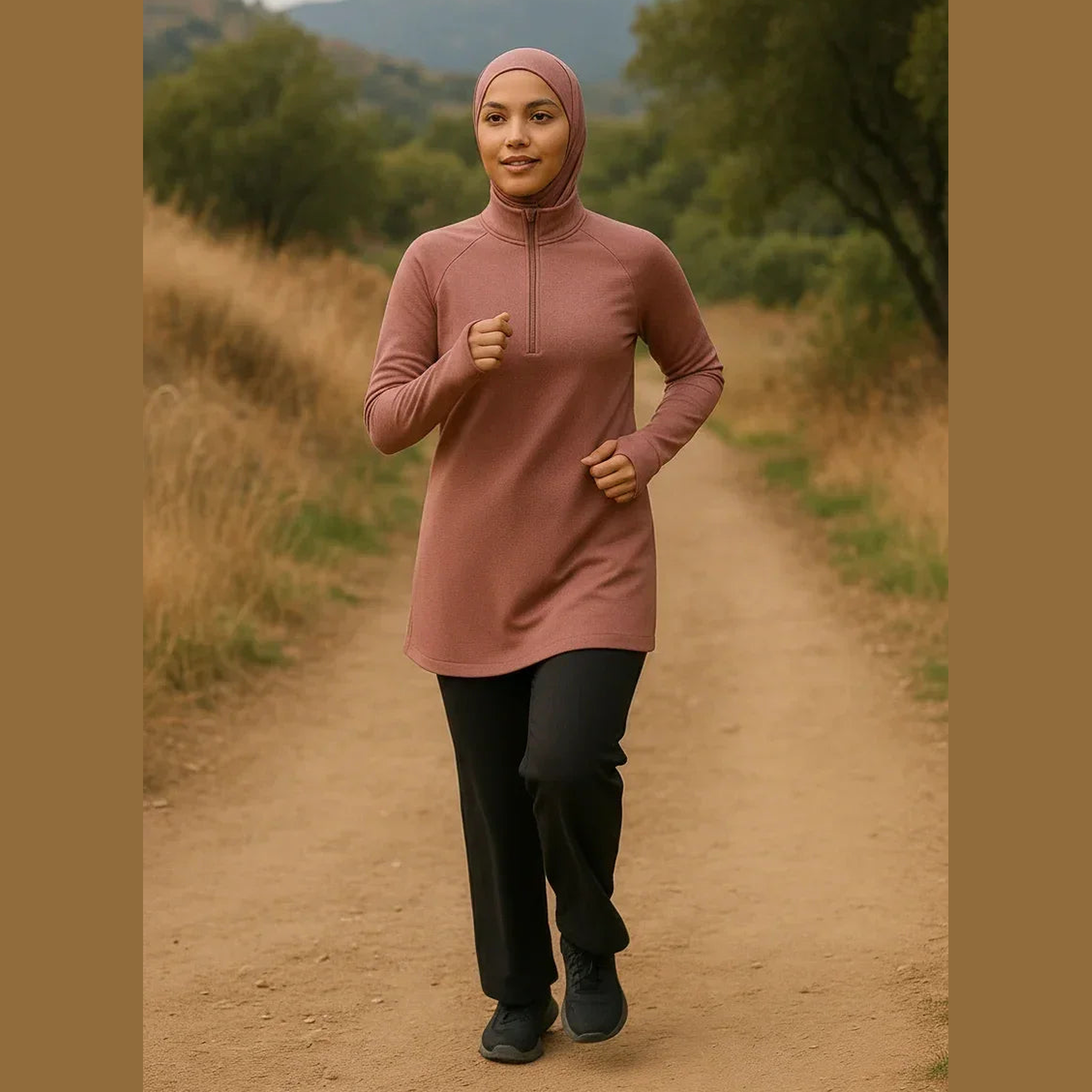 LIMITED EDITION Mira AirFlex Core 2.0 Performance top - Raglan Desert Rose - ZAHRA'S BEST