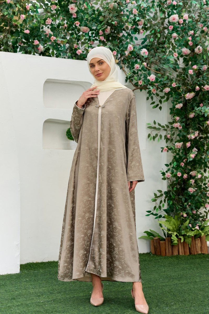 Naseem Zaitoun — Stone Olive Open Abaya - ZAHRA'S BEST