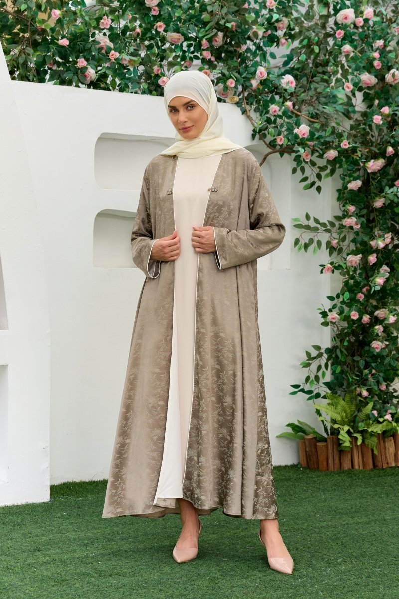 Naseem Zaitoun — Stone Olive Open Abaya - ZAHRA'S BEST