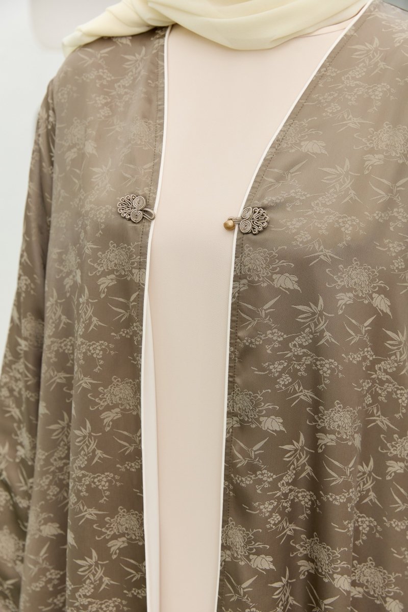 Naseem Zaitoun — Stone Olive Open Abaya - ZAHRA'S BEST