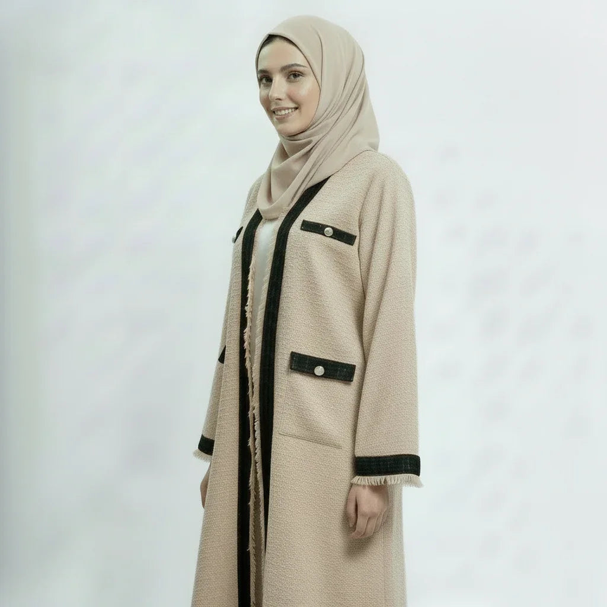 ZahrasBest Layla Abaya Crème Brûlée
