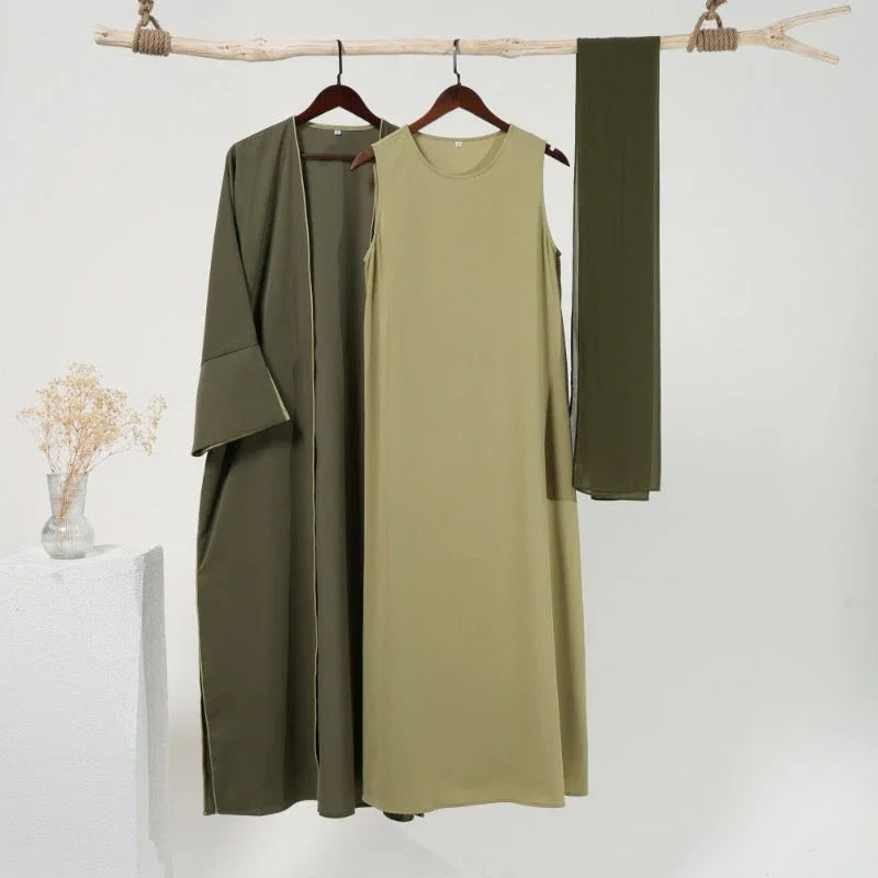ZAHRAS BEST DUBAI ALIA 3 PC. SET IN PISTACHIO OLIVE