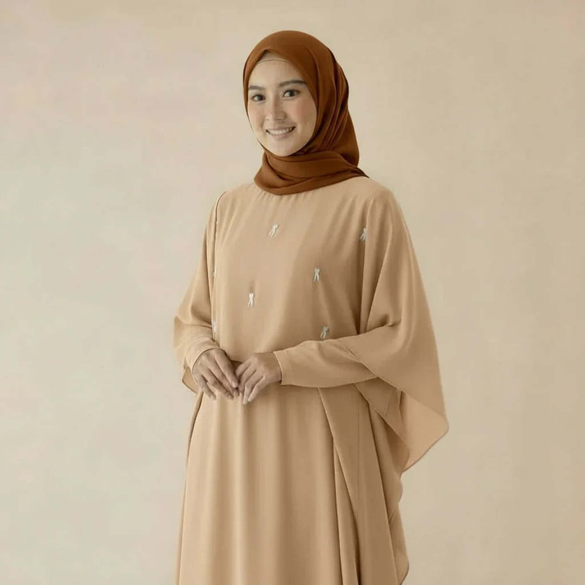 Zahras Best Jamela Abaya 2 Piece Set Golden Dune