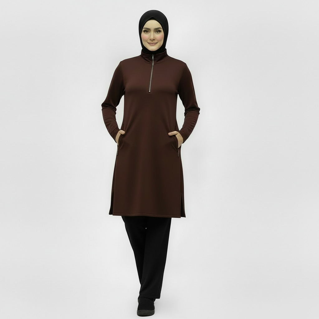 ZAHRAS BEST  MIRA AIRE FLEX Performance Top -  Cocoa